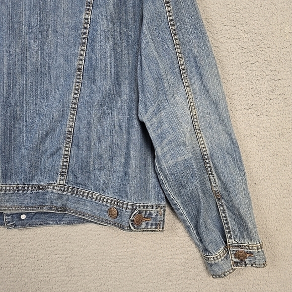 Seven 7 Jean Denim Jacket Blue Button Front Size 2XL - Picture 11 of 13